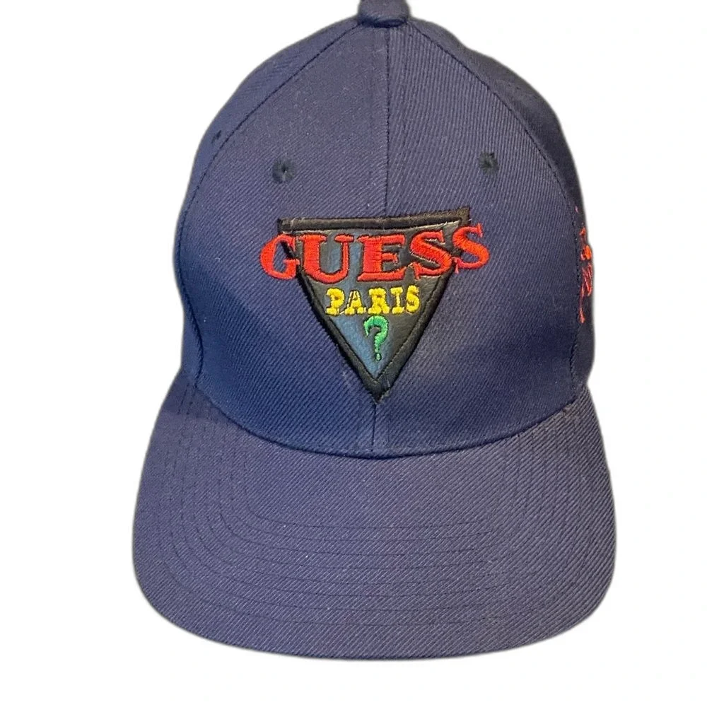 Guess Paris Vintage Baseball Cap Adjustable Velcro Strap Streetwear Unisex